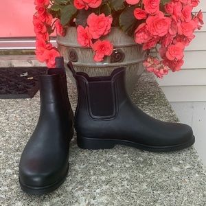J CREW Chelsea Black Rain Boots